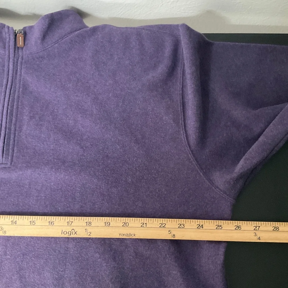 Peter Millar Mens XL Purple 100% Cotton‎ Quarter Zip Pullover Sweater Mock Neck